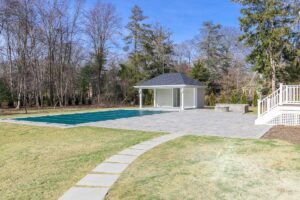 new home backyard with pool