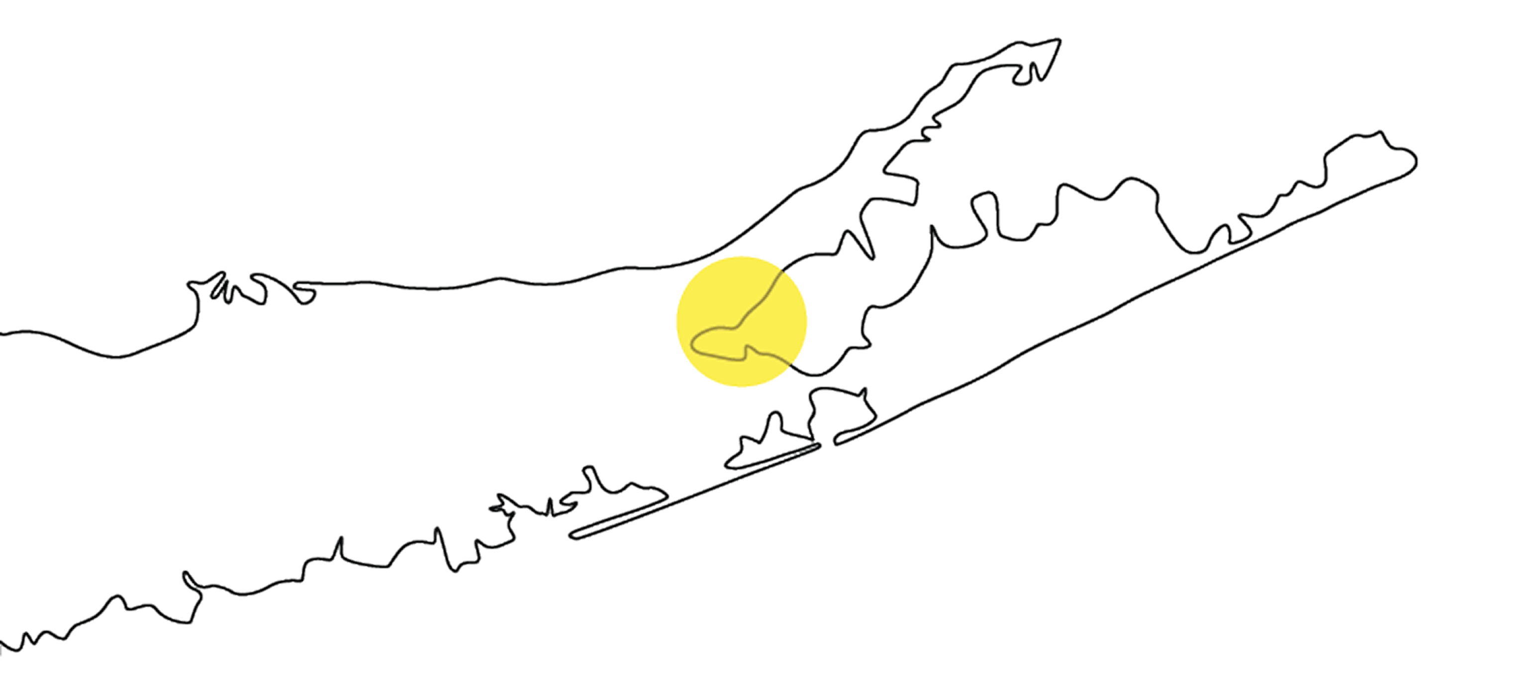 Long Island map highlighting Aquebogue